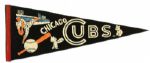 1950s Chicago Cubs Full Size 29" Pennant