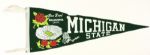 1953-66 Wisconsin Badgers Michigan State Spartans Rose Bowl Full Size 29" Pennant - Lot of 2