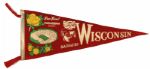 1953-66 Wisconsin Badgers Michigan State Spartans Rose Bowl Full Size 29 Pennant - Lot of 2