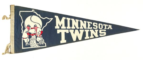 1960s Minnesota Twins Full Size 29" Pennant - Lot of 2