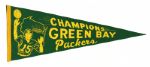 1965-67 Green Bay Packers "Champions" Full Size 29" Pennant 