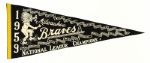1958 Milwaukee Braves National League Champions Full Size 29" Pennant