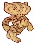 1960's circa Wisconsin Badgers Full Size 28 Pennant & Bucky Badger Letterman Style Patch
