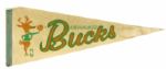 1970's Milwaukee Bucks Full Size 29 Pennant - Lot of 2 w/ World Champions Pennant