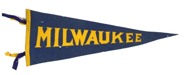 1950s circa Milwaukee Full Size 29" Pennant
