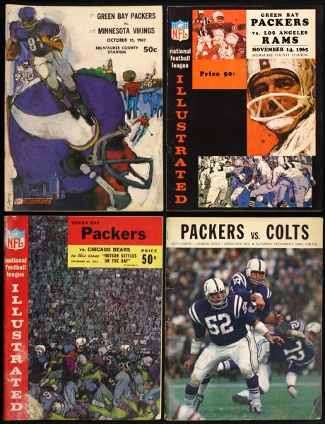 1962-68 Green Bay Packers New City Stadium/Lambeau Field/County Stadium Program Collection - Lot of 4