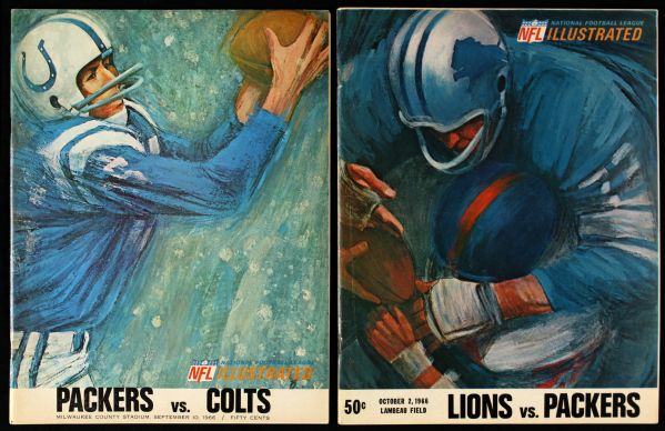 1966 Green Bay Packers Lambeau Field/Milwaukee County Stadium Program - Lot of 2