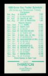 1988 Fuzzy Thurston Green Bay Packers for 2nd District State Senate Business Card w/ Schedule on Reverse