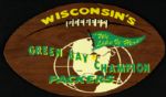 1960s Wisconsins Green Bay Champion Packers "We Like It Here" Wooden Football Display