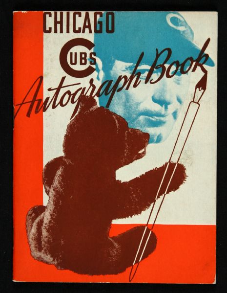 1937 Chicago Cubs Signed Autograph Book w/ 4 Signatures Including Frank Demaree, Stanley Hack, Bill Lee & John Corriden (JSA)