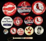 1960s-80s St. Louis Cardinals Pinback Button Collection - Lot of 13 