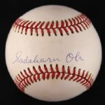 1989-93 Sadaharu Oh All Time Home Run King Single Signed ONL White Baseball (JSA)