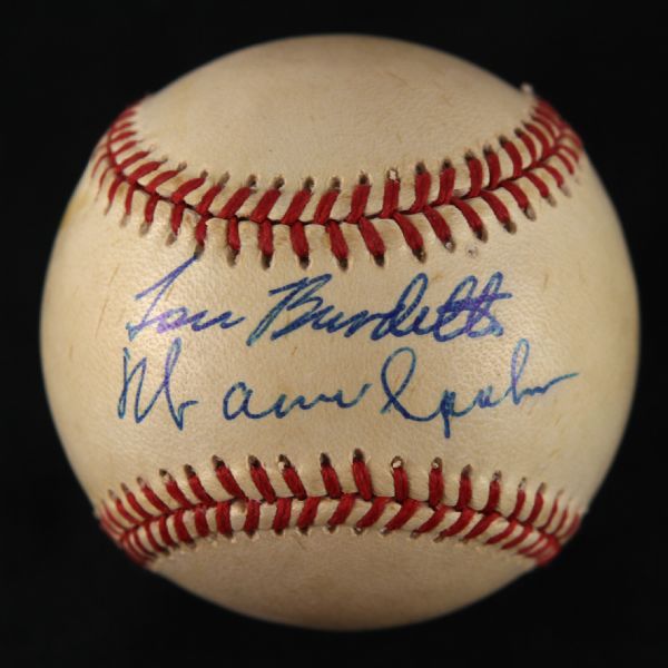 1989-93 Warren Spahn Lew Burdette Milwaukee Braves Signed ONL White Baseball (JSA)