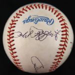 1988 Don Mattingly Billy Martin Phil Rizzuto Tommy John Signed OAL Brown Baseball (JSA)