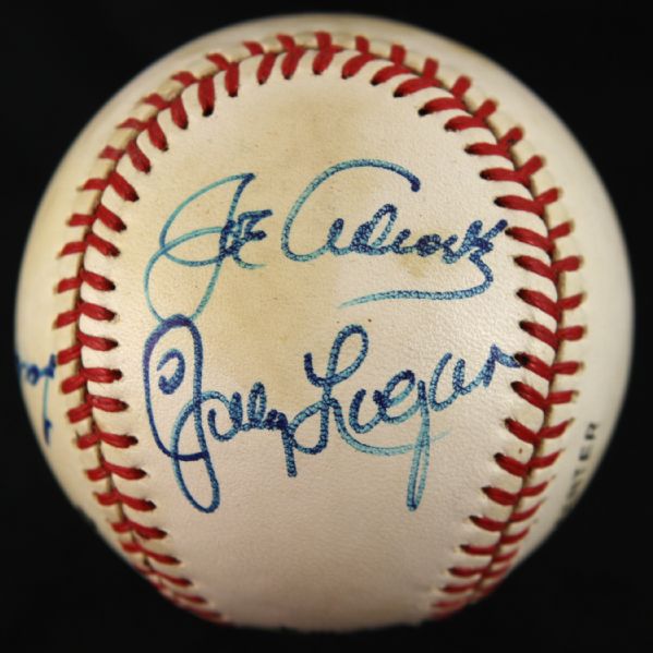 1970-86 Joe Adcock Lew Burdette Johnny Logan Milwaukee Braves Signed ONL Feeney Baseball (JSA)