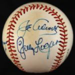 1970-86 Joe Adcock Lew Burdette Johnny Logan Milwaukee Braves Signed ONL Feeney Baseball (JSA)