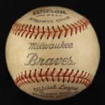 1964-65 Phil Niekro Hank Fischer Milwaukee Braves Signed Baseball (JSA)