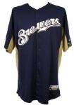 2011 Wil Nieves Milwaukee Brewers Batting Practice Jersey (MEARS LOA/MLB Hologram)