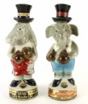 1964 Jim Beam Republican Elephant & Democrat Donkey Decanter Collection - Lot of 2