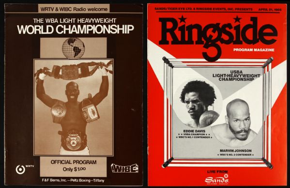 1982-86 Marvin Johnson World Light Heavyweight Champion Fight Program Collection - Lot of 3
