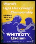 1939 Len Harvey vs. Jock McAvoy White City Stadium British Light Heavyweight Fight Program