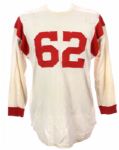 1960s White Durene #62 Football Jersey