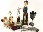 1960s-90s Boxing Golf Harness Racing Memorabila Collection - Lot of 9 w/ Trophies, Figures & More