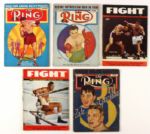 1939-56 Ring Fight Magazine - Marciano Gavilan Graziano (Lot of Eight) 