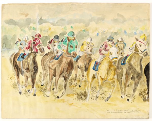 1829-1992 Horse Racing Flower Art - (Lot of 11)