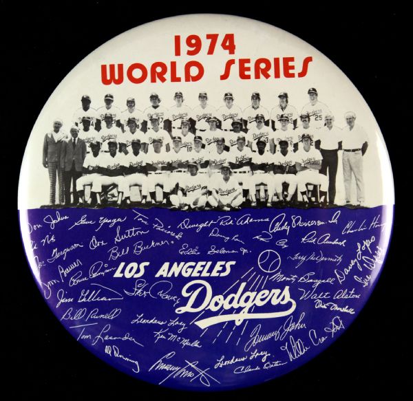1974 Los Angeles Dodger National League Champions 6" Pinback Button