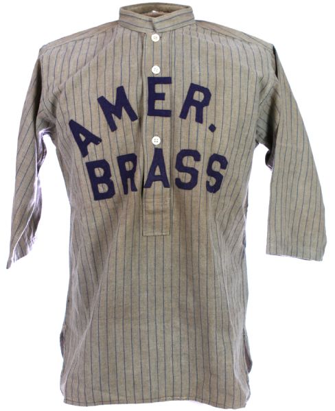 1910-20s American Brass Game Worn Flannel Baseball Uniform (MEARS LOA)