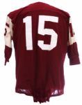 1964-67 Temple Owls #15 Game Worn Durene Football Jersey w/ 6 Button Crotch Piece (MEARS LOA)
