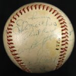 1956 New York Yankees World Series Champions Team Signed OAL Harridge Baseball w/ 25 Signatures Including Mickey Mantle (Clubhouse), Yogi Berra, Billy Martin & More (JSA)