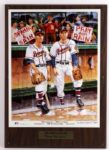 1989 Warren Spahn Johnny Sain Boston Braves Signed 20" x 28" Display (JSA)
