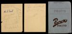 1950 Minneapolis Lakers Signed 3.5" x 5" Sheet - Lot of 2 w/ 10 Signatures Including George Mikan, Vern Mikkelsen, Bud Grant & More (JSA)