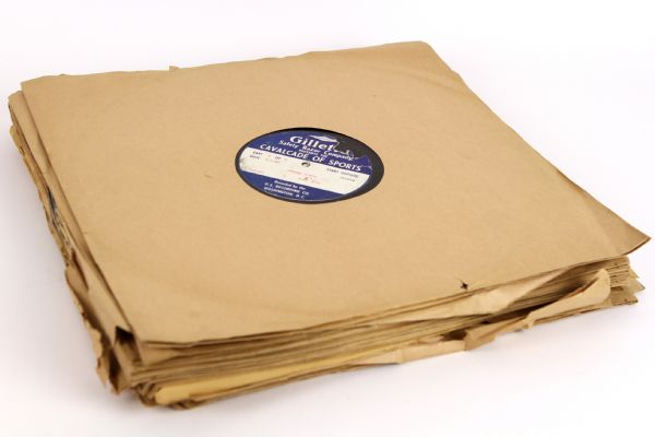 1945-46 Gillette Safety Razor Company Presents The Cavalcade of Sports 16" Vinyl Boxing Record Collection - Lot of 36