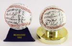 1982/1986 Milwaukee Brewers Boston Red Sox Facsimile Signed Baseball Collection - Lot of 2