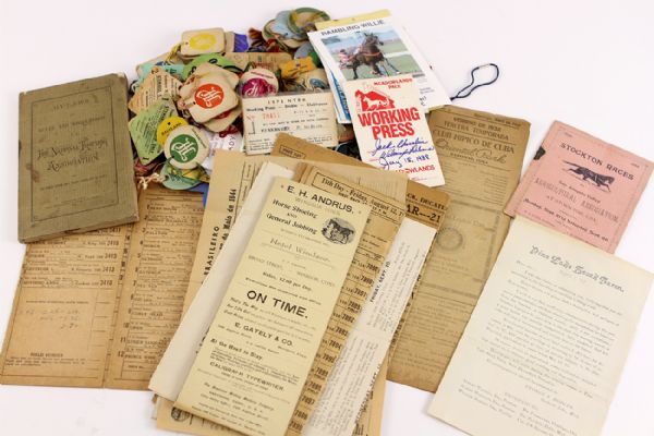1910s-2000s Horse Racing Memorabilia Collection - Lot of 400+ w/ Tobacco Cards, Jockey Tags, Race Tickets, Betting Cards & More