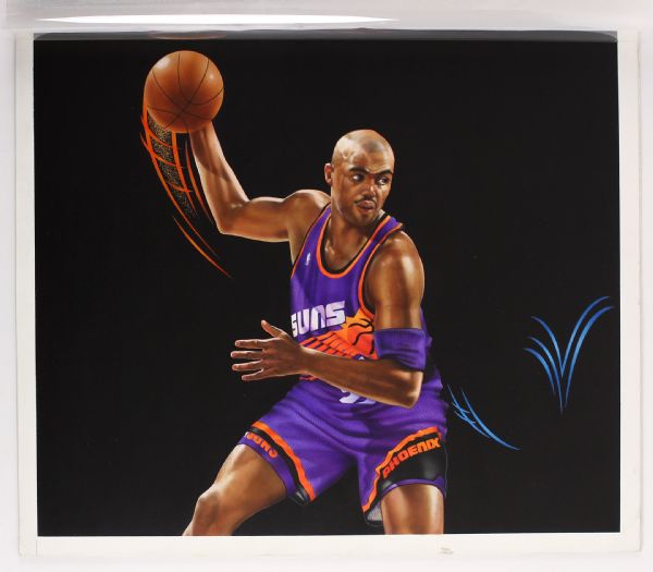 1995 Charles Barkley Phoenix Suns Original Richard Farrell Artwork Used in Production of McDonalds Commemorative Cups