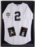 2009 Derek Jeter New York Yankees Signed 30" x 40" Framed Jersey (MLB Hologram/JSA Full Letter)
