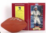 1970's-90's Football & Baseball Memorabilia Collection - Lot of 6 w/ Jerry Rice & Paul Hornung Signed Footballs, Honus Wagner MIB Starting Lineup & More