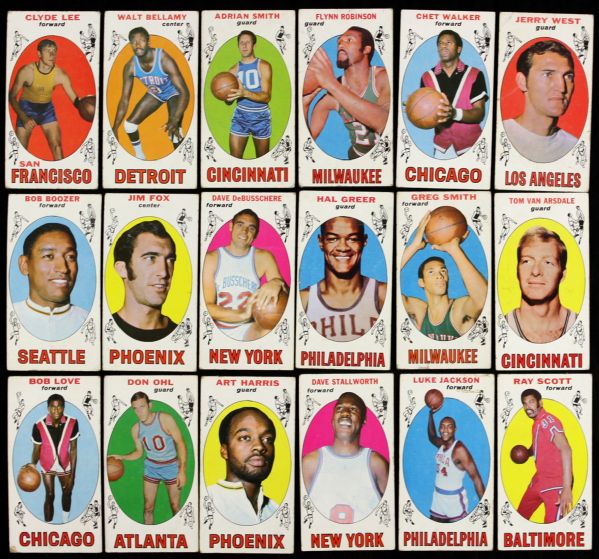 1969-70 Topps Basketball Cards West Havlicek Cunningham Lucas Adelman Lot of 102
