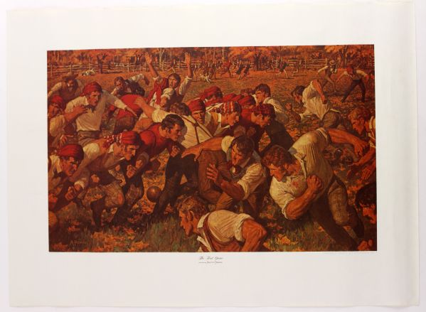 1969 History of College Football Chevrolet Sports Art Arnold Friberg 22" x 30" Canvas Print Collection - Lot of 4