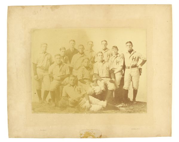 1890s circa "H" New York Baseball Club 15.5" x 19.5" Mounted Team Photo