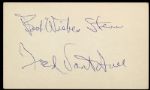 1942-46 Bill Kuusisto Fred Vant Hull Green Bay Packers 3" x 5" Index Cards - Lot of 2 (MEARS LOA)