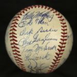 1951-69 St. Louis Cardinals ONL Giles Team Signed Ball Maris Gibson Brock (JSA)
