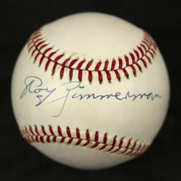 1989-94 Roy Zimmerman New York Giants ONL White Signed Baseball (JSA)