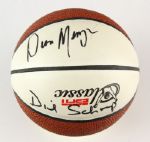 1990's circa Bryan Trottier Islanders Signed photo Dean Meminger Dick Schaap signed basketball Bob Wolff Rod Gibert Signed Hockey puck - Lot of Three (JSA)