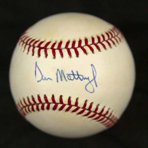 1984-94 Don Mattingly New York Yankees Signed OAL Brown Baseball (JSA)
