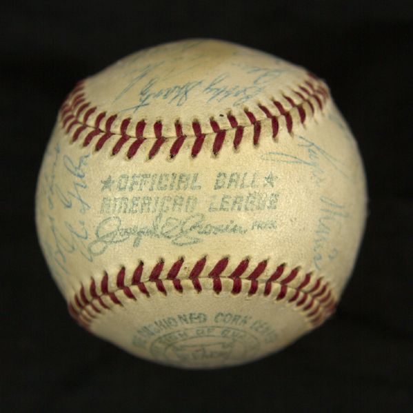 1959-73 New York Yankees Team Signed OAL Cronin Ball Stengel Mantle Maris (JSA)